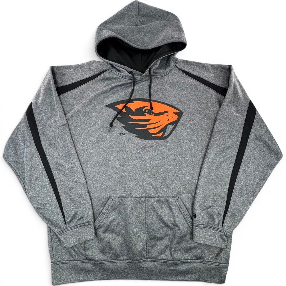 Oregon State University OSU Beavers Hoodie Mens XL Gray Performance Sweatshirt‎